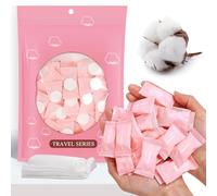 Compressed Towel, Portable Cotton hypoallergenic Travel Washcloths Tablet Coin Wipes Dehydrated Expandable for Camping Hiking Home (50 Pieces)