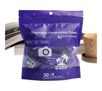 Compressed Towels - Absorbent Tissue 30 Pieces for Travel | Facial Towels and Washcloths for Bathroom, Camping, Hotel, Gym, Spa, Beauty, Makeup, Shower, Personal Care and Outdoor Use