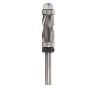 Compressiom Flush Trim Bit, 1/4 Shank Spiral Woodworking Router Bit Top and Bottom Bearing 1 Inch Length 1/2 Diameter