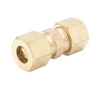 Compression Fitting Fit 3/8" - 1/2" Tube O.D Straight Equal Hex Reducer Brass Pipe Connector