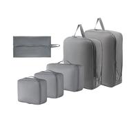 Compression Packing Cube - 6 Pieces Expandable Luggage Organizer Set, Travel Storage Bags System, Clothing Shoes Pants Socks Packing Cubes For Men Women Boys Girls Youth Teens Wife Trips