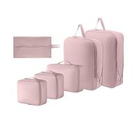 Compression Packing Cube - 6 Pieces Expandable Luggage Organizer Set, Travel Storage Bags System, Clothing Shoes Pants Socks Packing Cubes For Men Women Boys Girls Youth Teens Wife Trips