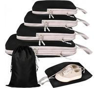 Compression Packing Cubes For Travel Expandable Compression Packing Cubes Lightweight Travel Storage Bags For Luggage For Organizing Clothes & Accessories Easy To Pack & Carry Travel Essentials(6 pcs