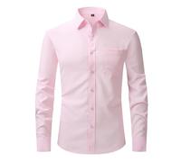 Compression Shirt-Camisa de Vestir elástica en Cuatro direcciones, Informal, de Negocios, de Manga Larga, Formal, de Trabajo, cómoda, Antiarrugas