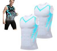 Compression Shirt Men Sleeveless Slimming Tank Top Tummy Control Workout Shirt Breathable Muscle Shaper Vest (White*2pcs,3x_l)