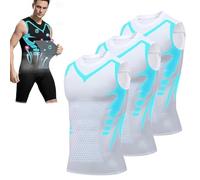 Compression Shirt Men Sleeveless Slimming Tank Top Tummy Control Workout Shirt Breathable Muscle Shaper Vest (White*3pcs,xx_l)