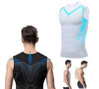 Compression Shirt Men Sleeveless Slimming Tank Top Tummy Control Workout Shirt Breathable Muscle Shaper Vest (White,m)