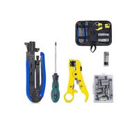 Compression Tool Kit Crimper And Rg6 Crimping Tool with 20 Pcs F Compression Connectors Tw