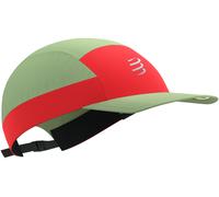 Gorra de running compressport 5 panel rojo/verde Talla única