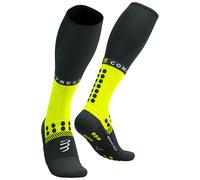 Compressport - Full Socks Winter Run Black/Safe Yellow de Lana - Talla 39-41 - Negro Negro 39-41