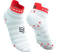 COMPRESSPORT Pro Racing Socks V4.0 Ultralight Run Low - Unisex - Blanco / Gris / Rojo - talla 39/41- modelo 2025