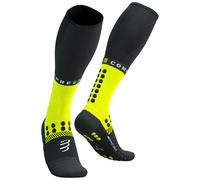 Compressport - Ropa para trail running - Full Socks Winter Run Black/Safe Yellow de Lana - Talla 42-44 - Negro Negro 42-44