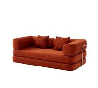 COMPRIMIBLE Ulises Sofá Modular 2 PLAZAS Convertible en Cama Familiar de Pana Suave - Sofá Cama Gigante y Versátil para Salón, Cine en Casa y Descanso, Estilo Moderno y Minimalista 96x193x63cm Marrón