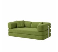 COMPRIMIBLE Ulises Sofá Modular 2 PLAZAS Convertible en Cama Familiar de Pana Suave - Sofá Cama Gigante y Versátil para Salón, Cine en Casa y Descanso, Estilo Moderno y Minimalista 96x193x63cm Verde