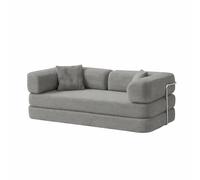 COMPRIMIBLE Ulises Sofá Modular 2 PLAZAS Convertible en Cama Familiar de Pana Suave - Sofá Cama Gigante y Versátil para Salón, Cine en Casa y Descanso, Estilo Moderno y Minimalista 96x193x63cm Gris