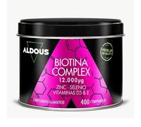 Aldous Bio Biotina con Zinc, Selenio, Vitamina D3 y Vitamina E 400 comprimidos