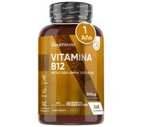 Comprimidos de Vitamina B12 Metilcobalamina 500 mcg - 365 Tabletas 100 % Veganas para Aumentar la Energía y Apoyar el Sistema Inmune