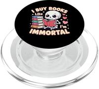 Compro libros como si fuera inmortal libro de esqueleto estilo kawaii PopSockets PopGrip para MagSafe