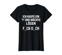 Compro un I y Quiero Resolver F_CK D_ch Camiseta gráfica económica, Mujer, Negro, XS