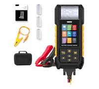 Comprobador de batería de coche de 12 V 24 V, 0-10 A, 0 - 80 V, comprobador de carga de batería de coche 30 - 2000 CCA con impresora, compatible con batería de litio, arranque, carga y prueba de fugas