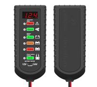 Comprobador de baterias Probador de batería de coche de 12 V y 24 V, comprobador de alternador, pantalla LED, analizador de batería automotriz, reparación de automóviles, multifuncional, eléctrico