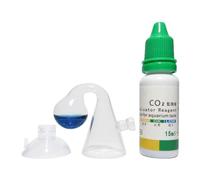 Comprobador de caída de CO2, comprobador de caída de CO2 con solución de 15 ml, Monitor de probador de CO2 de Acuario, comprobador de caída de Vidrio de CO2, comprobador de Gotas de Vidrio de CO2,