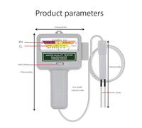Comprobador De Cloro 2 En 1, Medidor De PH Y CL2, Monitor De Cloro For Piscinas, Spas, Detector De Calidad De Agua De Aguas Termales For Acuarios Medidor De Flujo De LíQuido(1pcs)