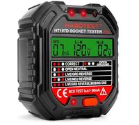 Comprobador de Enchufe de 90-250 V con LCD Pantalla Probador de Enchufes Electricos con Prueba RCD 6 Tipos de Diagnóstico de Averías Examinar Circuito Probar Estado del Diferencial HT107D