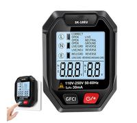 Comprobador de enchufes eléctricos, Probador de enchufes - Plug-in para el instrumento Inspector doméstico - Comprobador de enchufes con pantalla LCD para pruebas de fallo y voltaje, análisis de