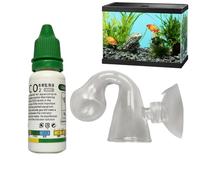 Comprobador de gotas de vidrio de CO2 acuático - Comprobador de PH de dióxido de carbono para pecera de acuario - Comprobador de caída de CO2 transparente, kit de prueba de pecera funcional para acuar