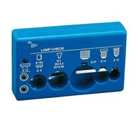 Comprobador de lámparas con piloto acústico, detección de voltaje y continuidad; ideal para verificar circuitos eléctricos.