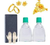 Comprobador de Oro,Surtido de Reactivos de Prueba de Oro de 10-24 Quilates,2pcs Probador de Oro con Piedra de Toque Natural Y guantes,Fácil de Operar,Resultados Rápidos,Pruebas Confiables