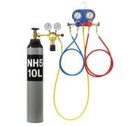 Comprobador de pérdida de presión para coche, sistema de enfriamiento con manómetro, juego de bombona de gas de protección NH5 8L/10L nitrógeno para aire acondicionado R134A R410A R22 - Manómetro 1/4