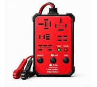 Comprobador de relé inalámbrico multifuncional para sistemas de 12 V y 24 V con enchufe de doble pin y luces indicadoras para diagnóstico de reparación de automóviles en coches, camiones, negro (rojo)
