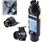 Comprobador de remolque de 7 pines: conector de enganche de remolque con adaptador de 13 a 7 pines y adaptador de 7 a 13 polos, dispositivo de prueba para iluminación de remolque de coche de 12 V