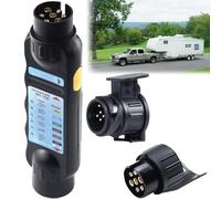 Comprobador de remolque de 7 pines, dispositivo de prueba, enchufe de remolque, conector con 13 a 7 pines y adaptador de 7 a 13 polos para iluminación de remolque de coche de 12 V, solución de
