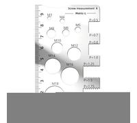 Comprobador de Rosca para Tornillos | Calibrador De Rosca De Tornillo - Regla de Medición en Acero Inoxidable para Aficionados a la Automoción, Mecánica, Electricidad e Ingeniería
