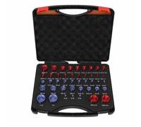 Comprobador de roscas de pernos y tuercas de 44 piezas, juego métrico de pulgadas estándar, comprobadores de tamaño en áreas estrechas con práctica caja de herramientas para