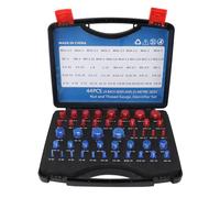 Comprobador de roscas para tuercas y tornillos, juego de calibradores de rosca en pulgadas y métrica de aluminio, identificador de tuercas y tornillos en colores rojo y azul con