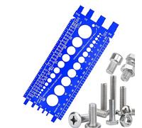 Comprobador De Tamaño De Rosca De Tornillo - ABS 22x8.5cm | Identificador De Calibre De Rosca | Herramienta De Verificación De Medida De Roscea De Precisión | Dispositivo De Medición Para Pernos, Torn