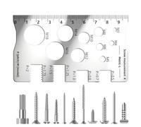 Comprobador de tamaño de rosca, medidor de pernos y tuercas, herramienta de tamaño de tornillos de acero inoxidable para carpintería, electricistas, carpinteros, ingenieros, entusiastas de la
