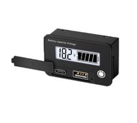 Comprobador de voltaje digital con rango de medición de 8-30 VCC, pantalla LCD, salida USB QC 2.0/3.0 hasta 18 W, compacto para pruebas de capacidad de batería y reparaciones electrónicas (blanco)