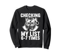 Comprobando mi Lista 6-7 Veces Divertido Papá Noel Navidad Sudadera