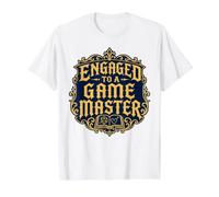 Comprometido con un Game Master RPG de Mesa Prometido Novia Camiseta gráfica económica, Hombre, Blanco, S