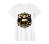 Comprometido con un Game Master RPG de Mesa Prometido Novia Camiseta gráfica económica, Mujer, Blanco, L