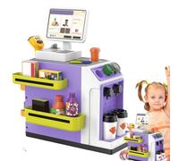 Comptoir De Caisse - Mini Supermarché Avec Machine À Café, Distributeur Et Point D’Eau, Jouet De Jeu De Rôle Éducatif Pour Développement Social Et Imagination