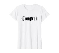 Compton Los Ángeles California Camiseta gráfica económica, Mujer, Blanco, M