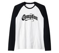 Compton West Coast Gangsta Rap Blanco Estilo 04 Camiseta Manga Raglan
