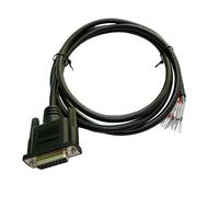 Compucableplususa. com Best Industrial Serial DB15 D-Sub15 Pin Hembra RS232 Cable Serial con Alambre Desnudo - 28 AWG con Chaqueta de PVC Negro (Mujer, 25 Pies)
