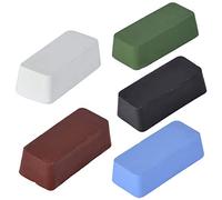 Compuesto de Pulido de Cuero, Jicyor 5pcs Acero Inoxidable Pasta Pulir Cera Abrasiva Multifunción para Joyas Oro Plata Platino Vidrio Metales Blandos (Blanco,Rojo,Verde,Negro,Azul) 104G